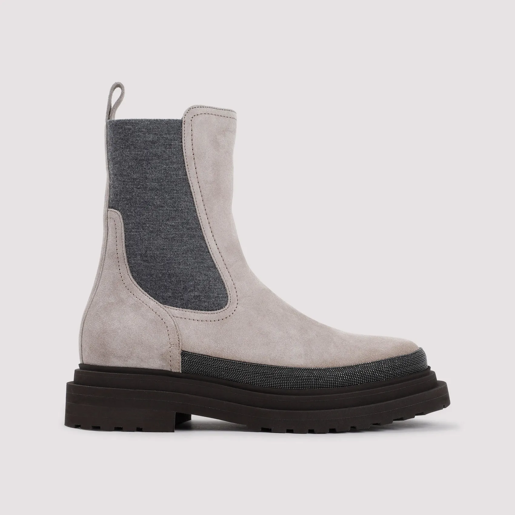 Ice Grey Suede Leather Boots