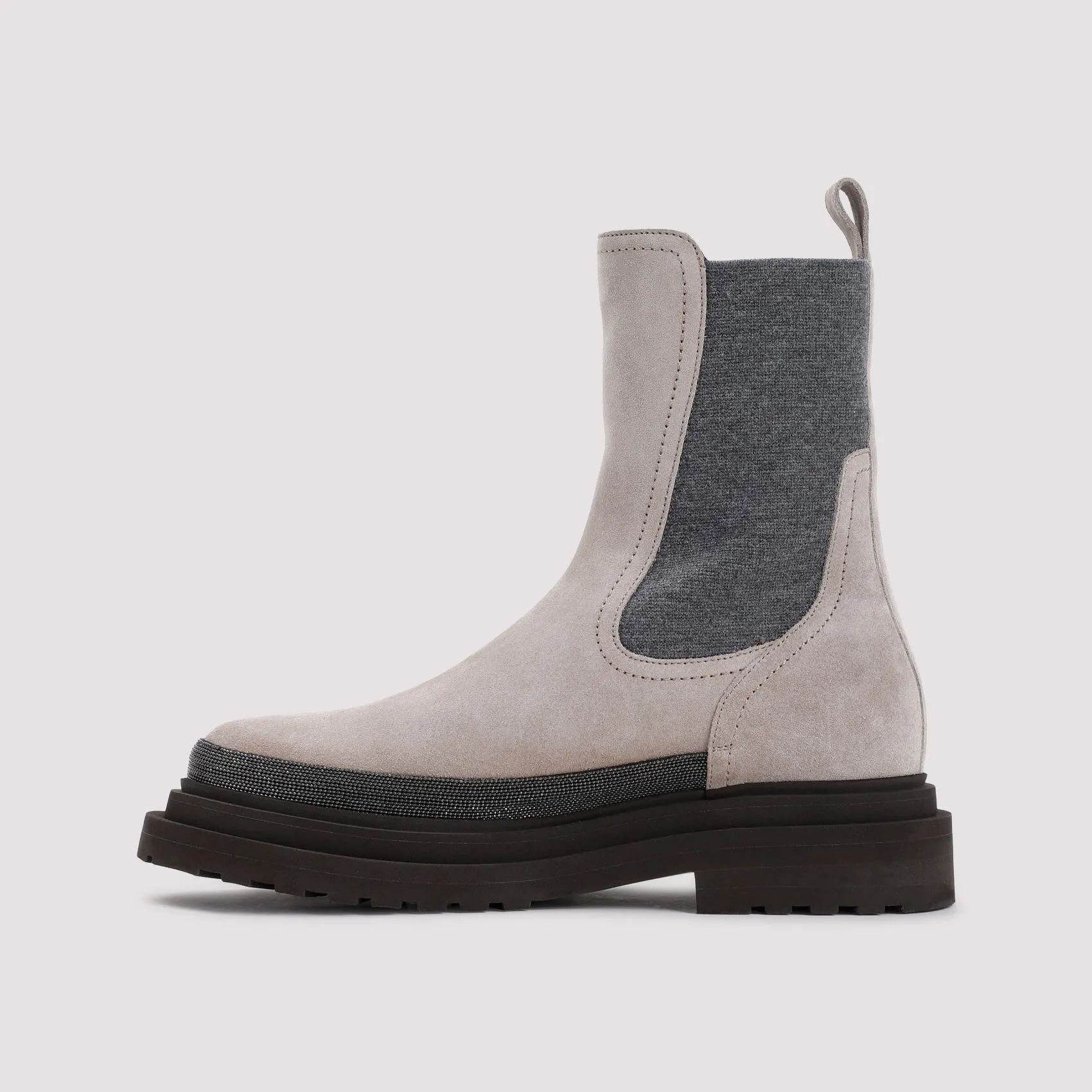 Ice Grey Suede Leather Boots