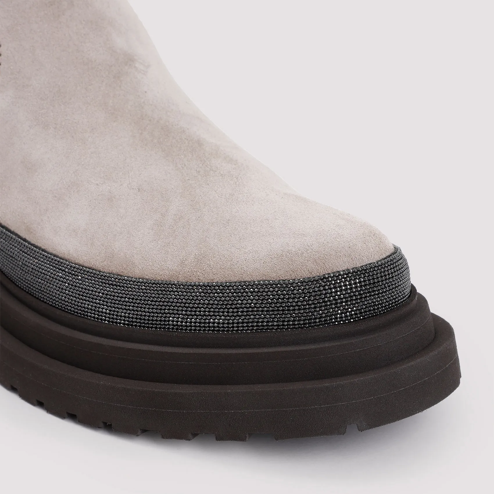 Ice Grey Suede Leather Boots