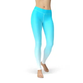 Jean Blue White Ombre Leggings