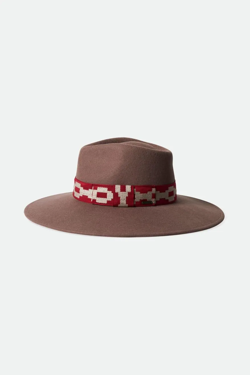 Joanna Felt Hat - Twig/Scarlet Red