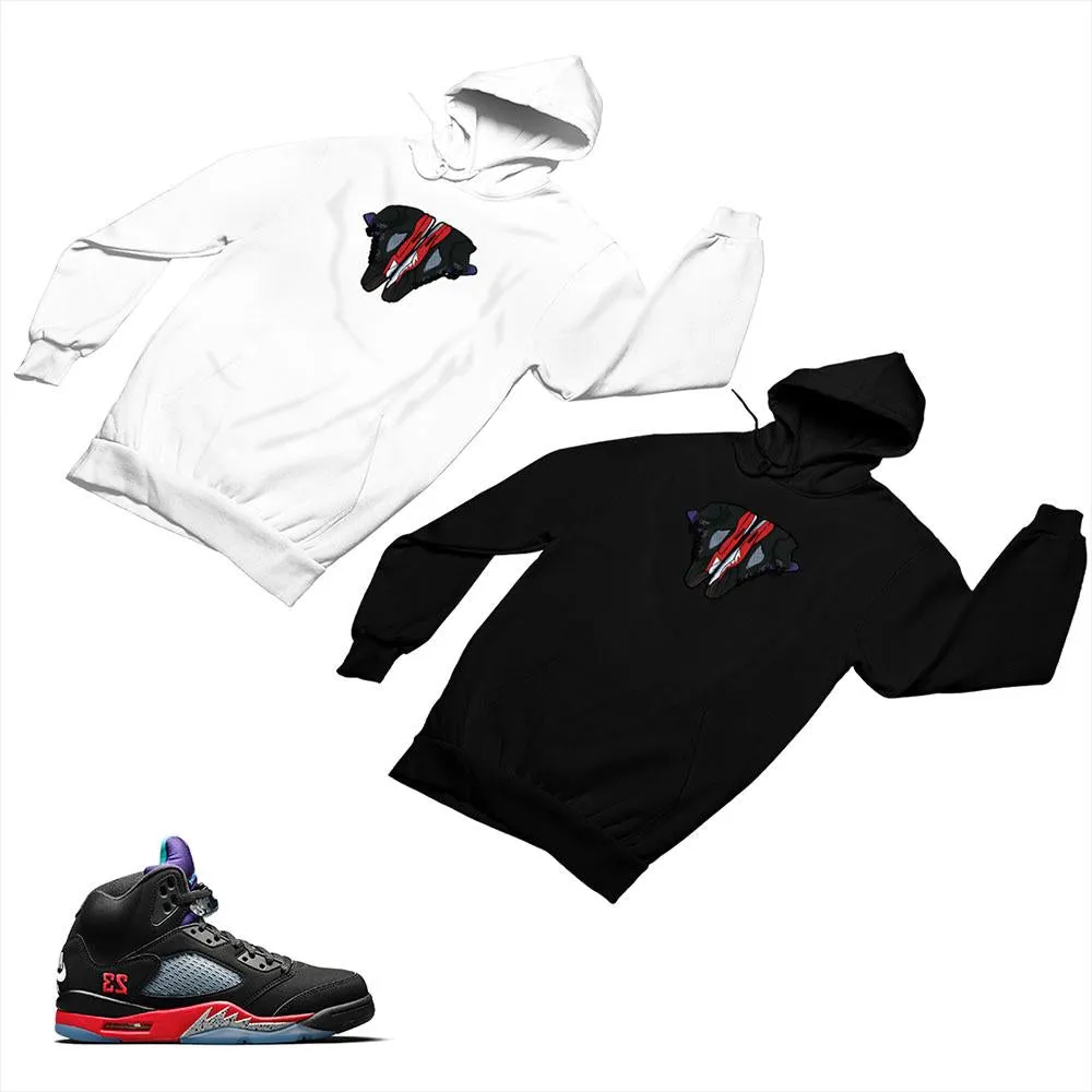 Jordan 5 Top 3 Black Matching Custom Designed Hoodies JD 5-2-7-3