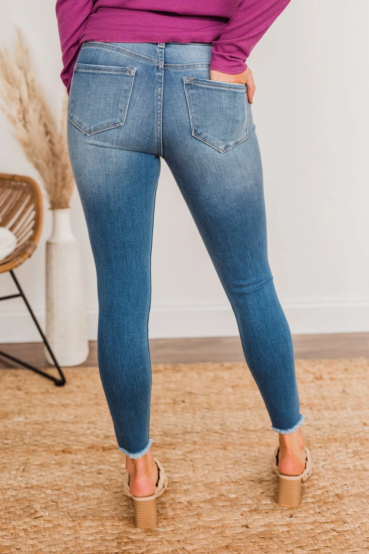 KanCan Raw Hem Skinny Jeans- Natalia Wash