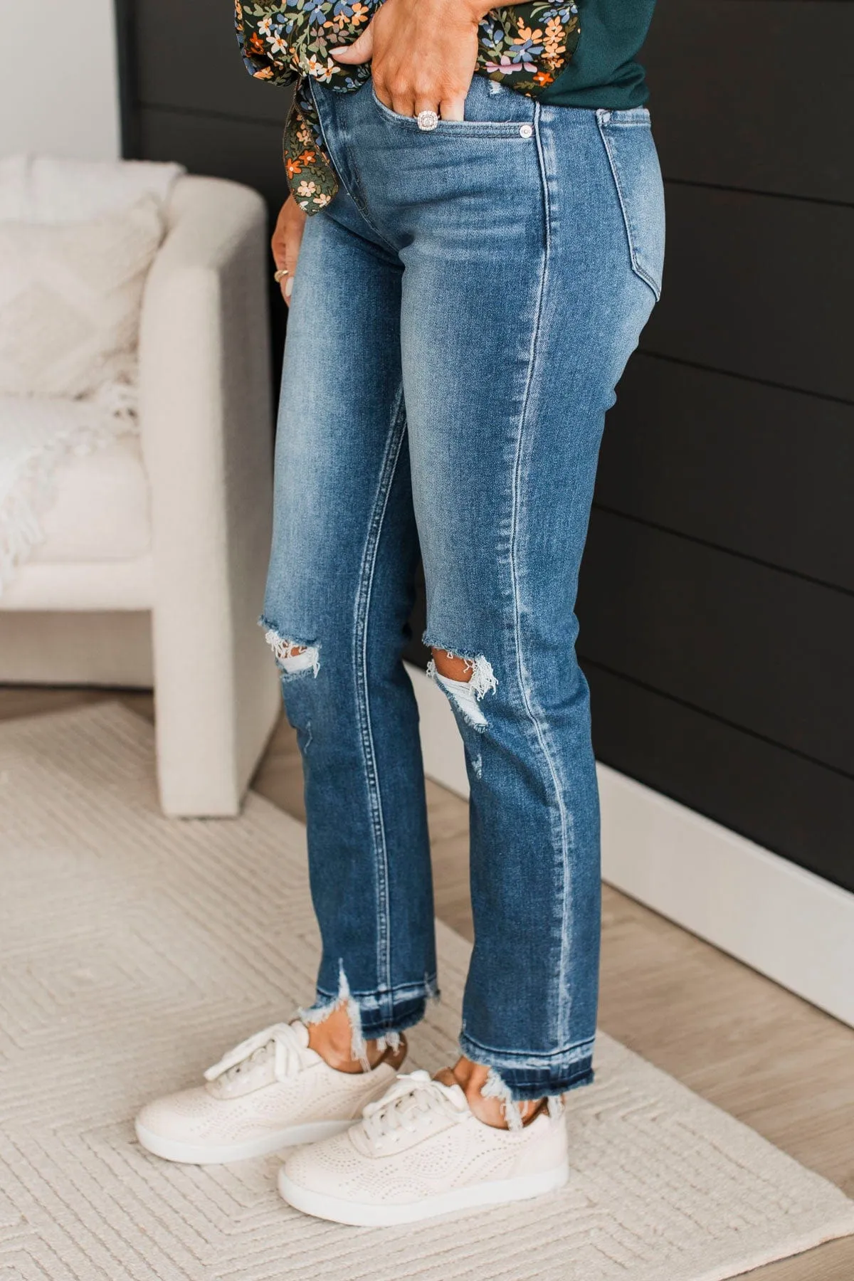 KanCan Slim Straight Jeans- Maya Wash