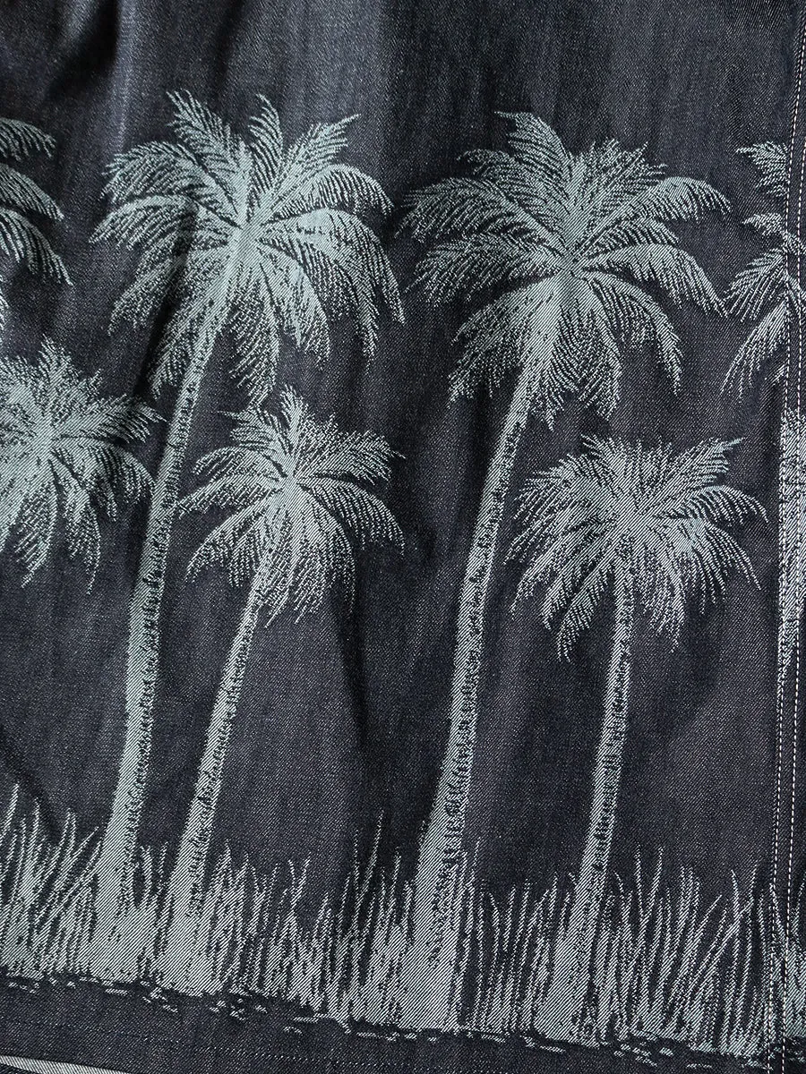 Kapital 12oz PALM TREE Jacquard Denim CACTUS Coverall - Indigo