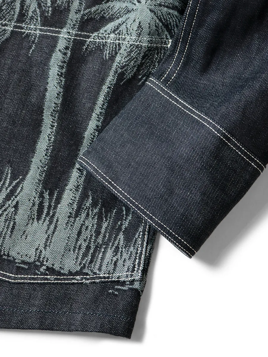 Kapital 12oz PALM TREE Jacquard Denim CACTUS Coverall - Indigo