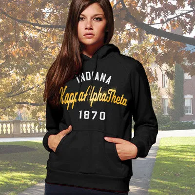 Kappa Alpha Theta State and Date Printed Hoody - Gildan 18500 - CAD