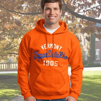 Kappa Delta Rho State and Date Printed Hoody - Gildan 18500 - CAD