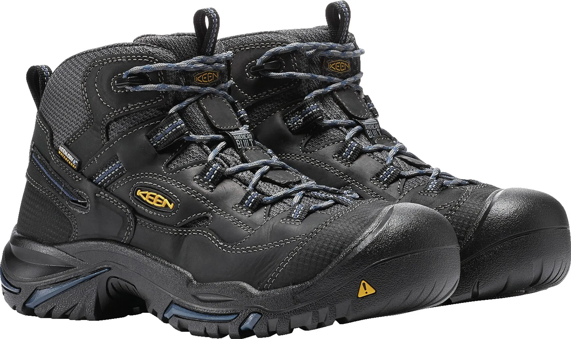 Keen Utility Raven/Estate Blue Mens Braddock Mid WP Nubuck Work Boots