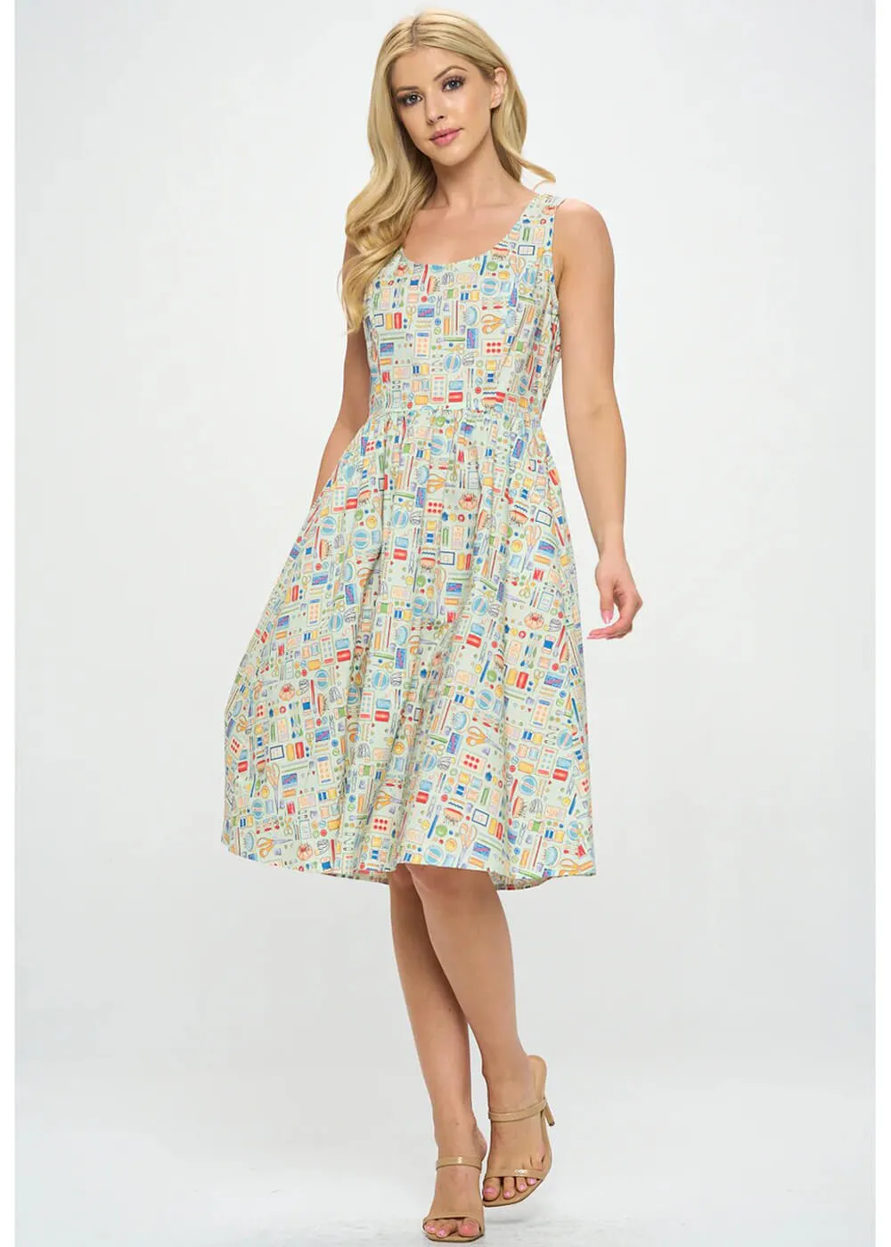 LA Soul Leah Sewing Kit A-Line Dress Mint