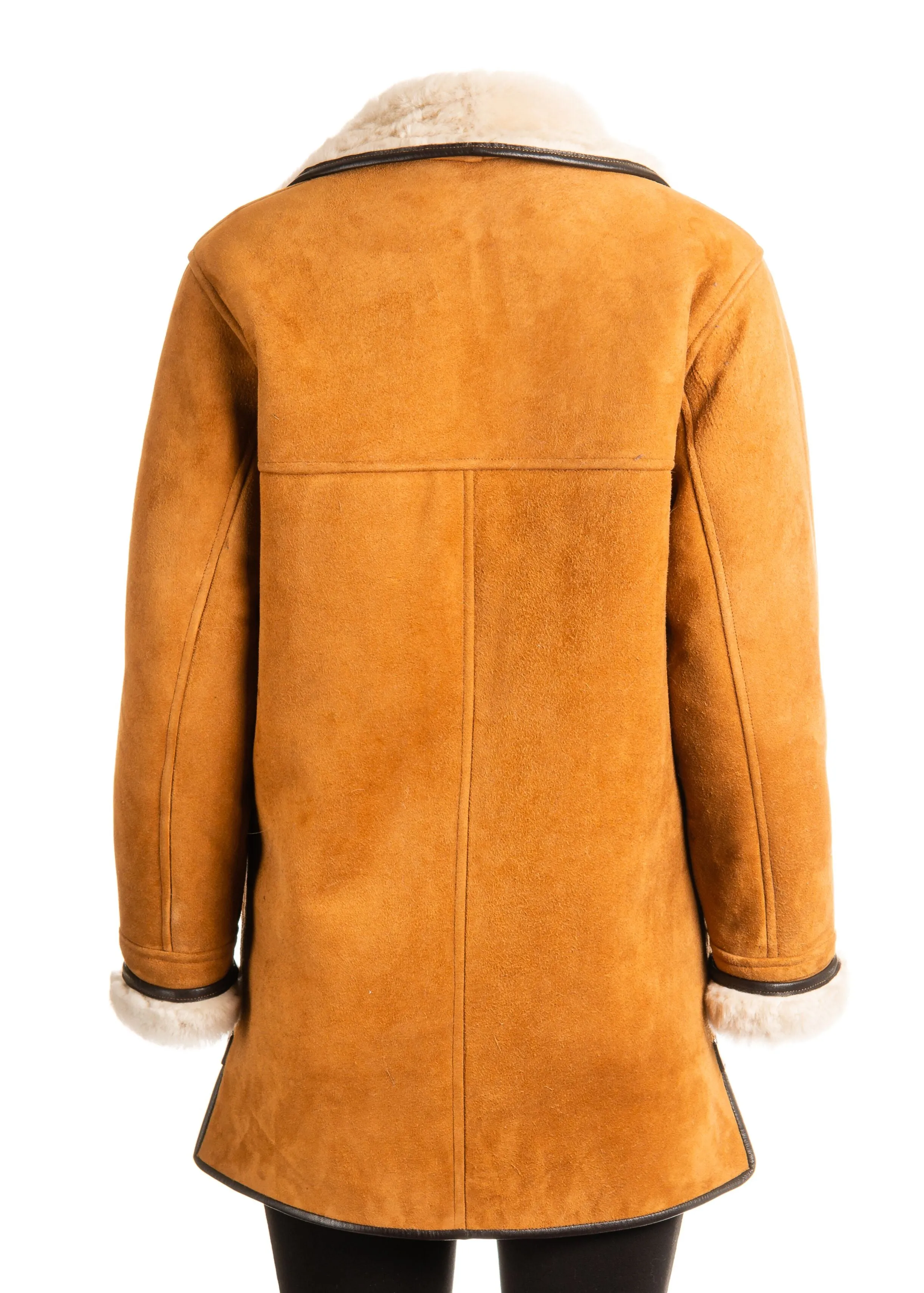 Ladies 3/4 Traditional Shearling Sheepskin Coat: Giorgia