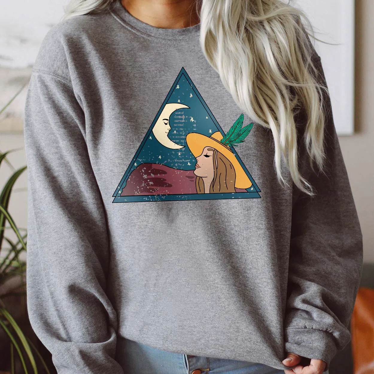 Lady & The Moon Graphic Sweatshirt (made 2 order) LC