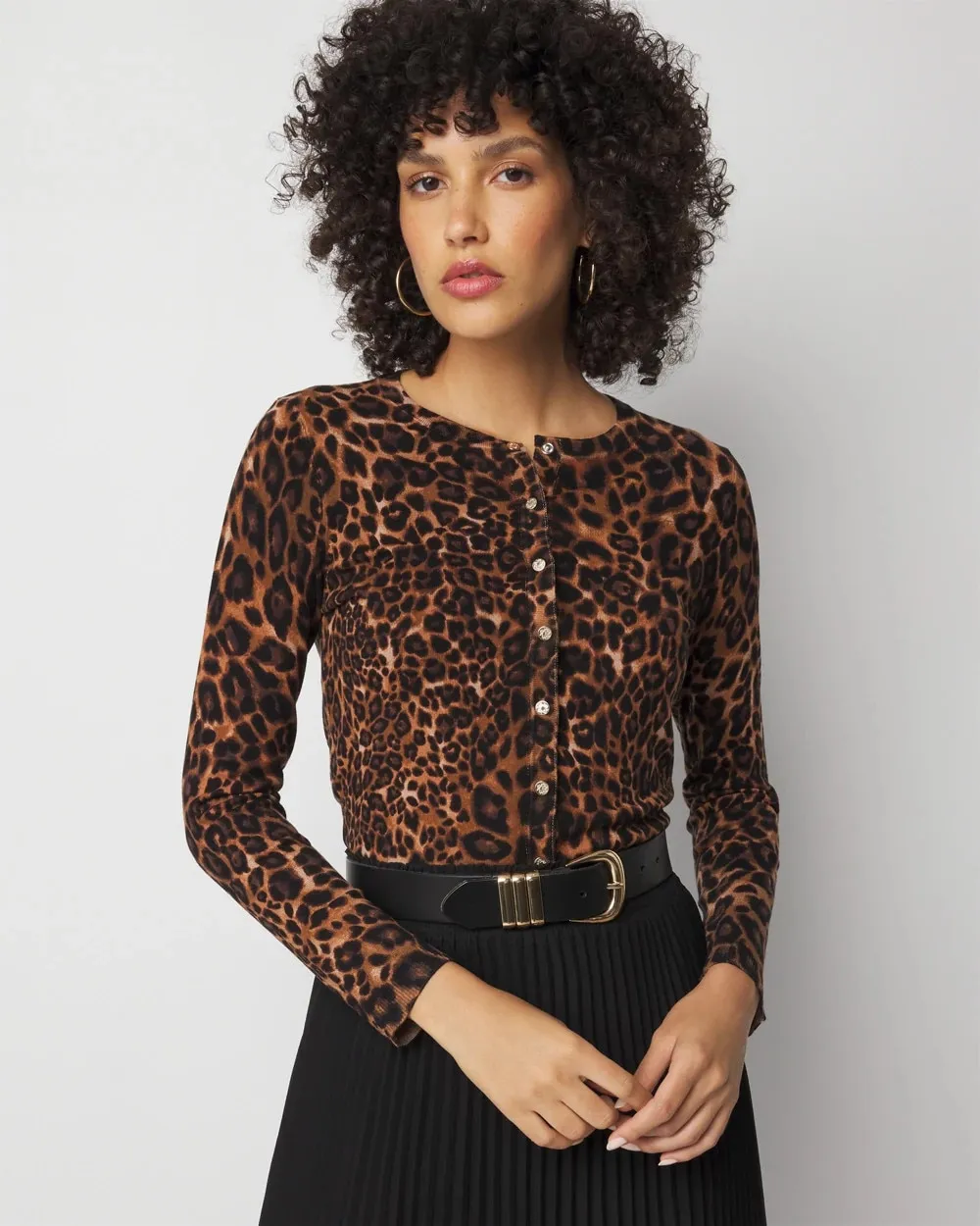 Leopard Print Cardigan Sweater