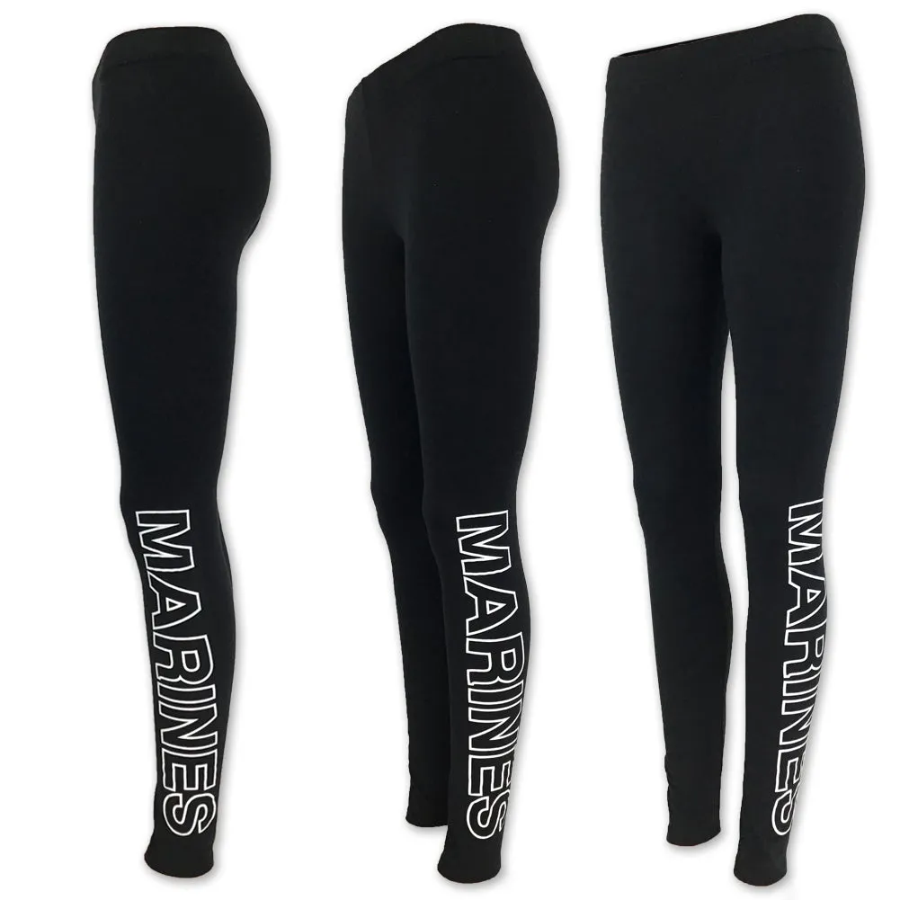 Marines Ladies Love 'Em Longer Leggings (Black)