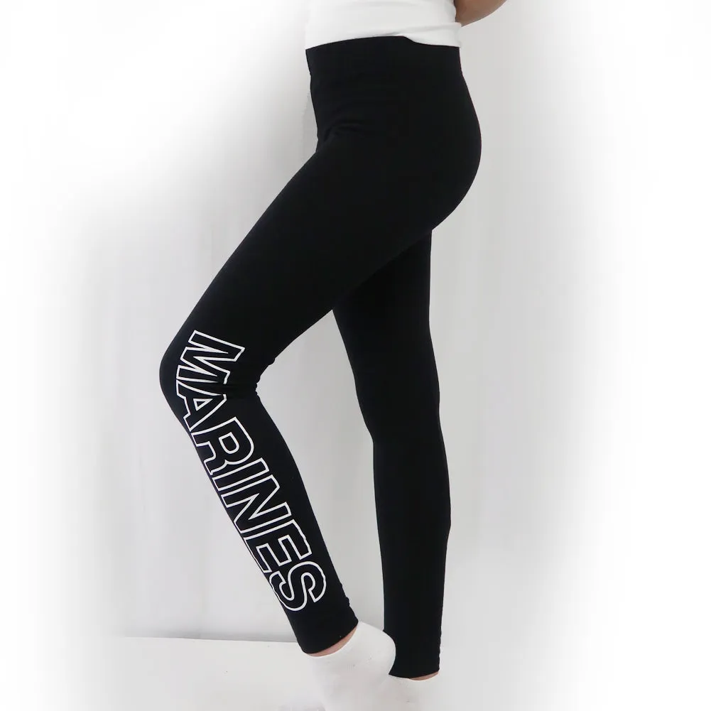 Marines Ladies Love 'Em Longer Leggings (Black)