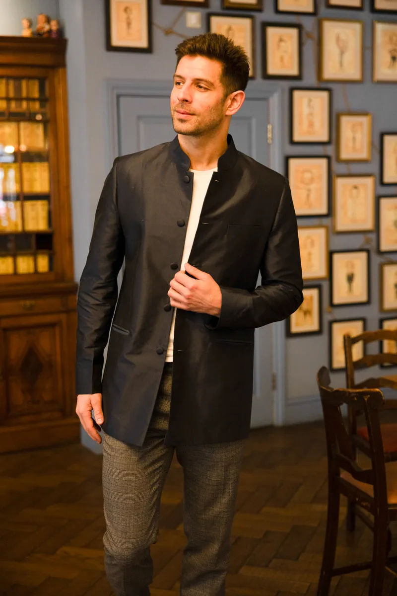 Mens Nehru Jacket in Slate