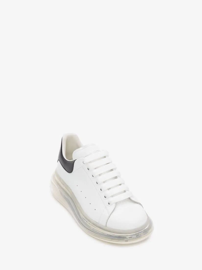 Men's Oversized Transparent Sole Sneaker in White/black