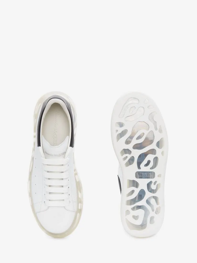 Men's Oversized Transparent Sole Sneaker in White/black