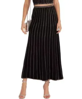 MINKPINK Women's Celia Lurex Stripe Midi Skirt