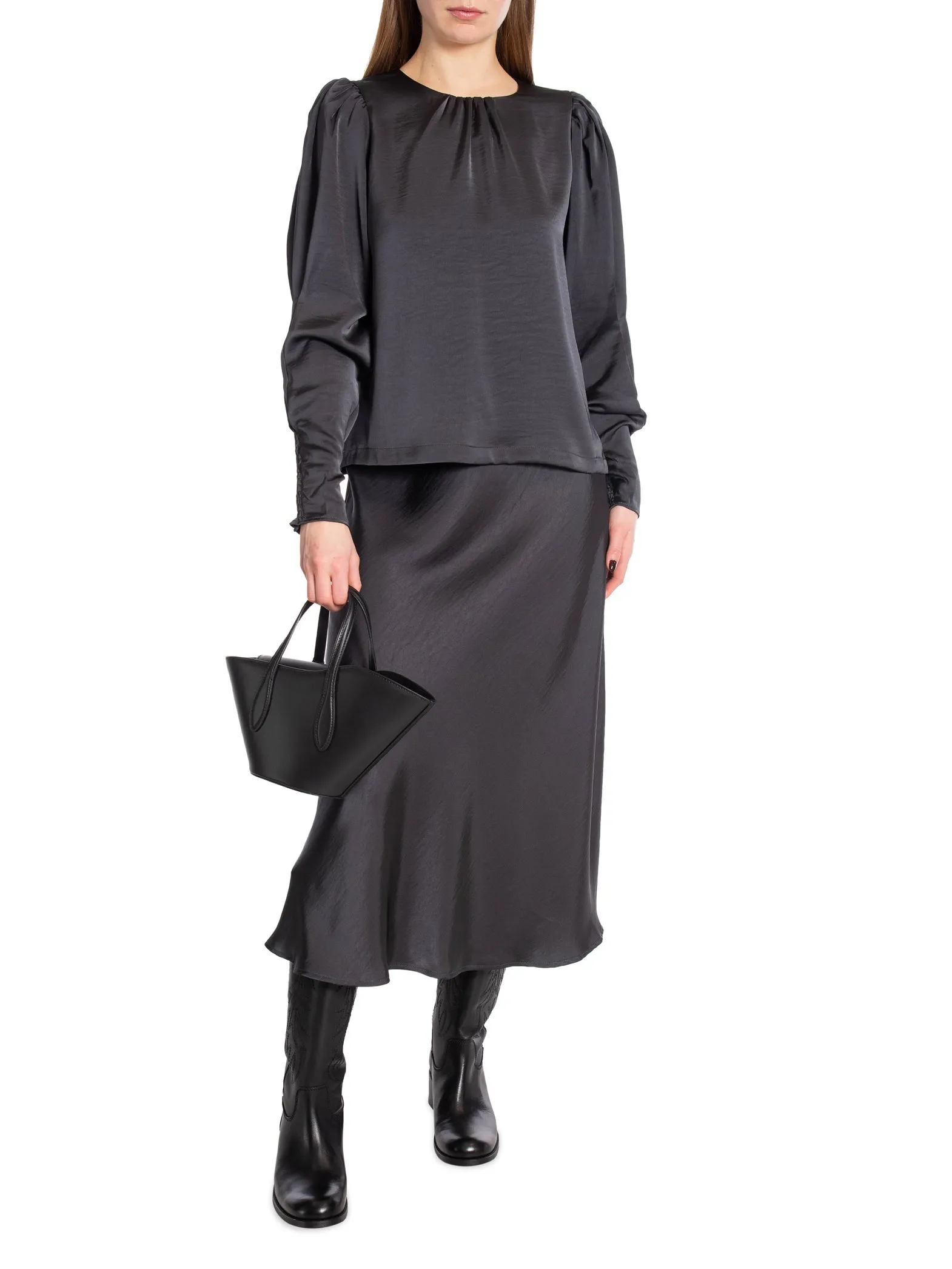 NEO NOIR SKIRT BOVARY STEEL GREY