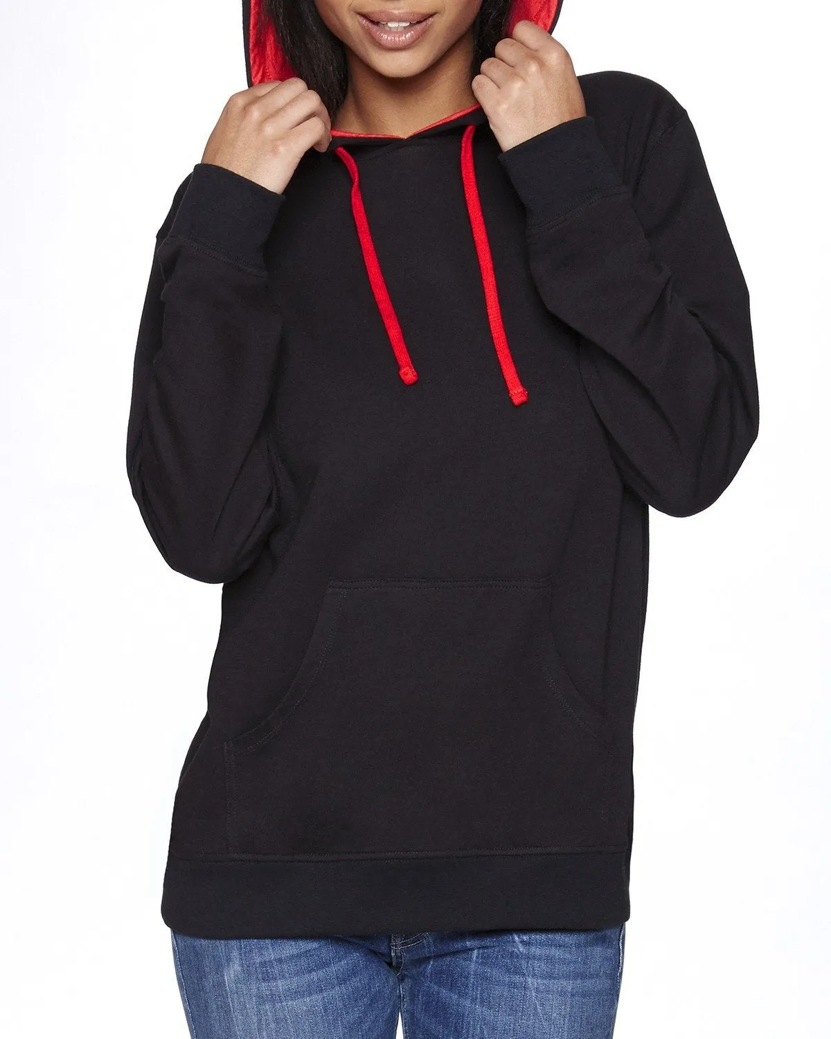 Next Level French Terry Pullover Hoody 9301 Black/ Red