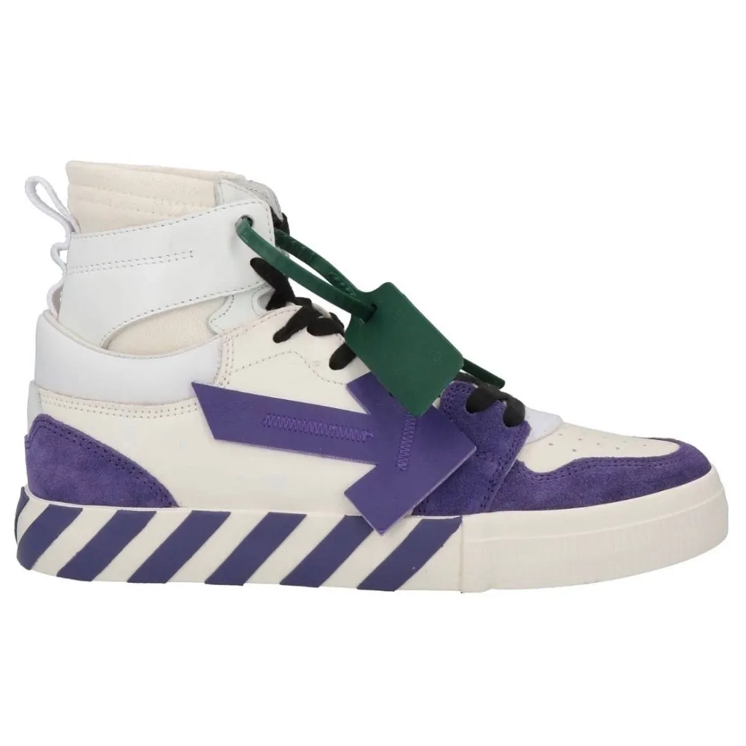 Off White High Top Vulcanized Leather White Sneaker