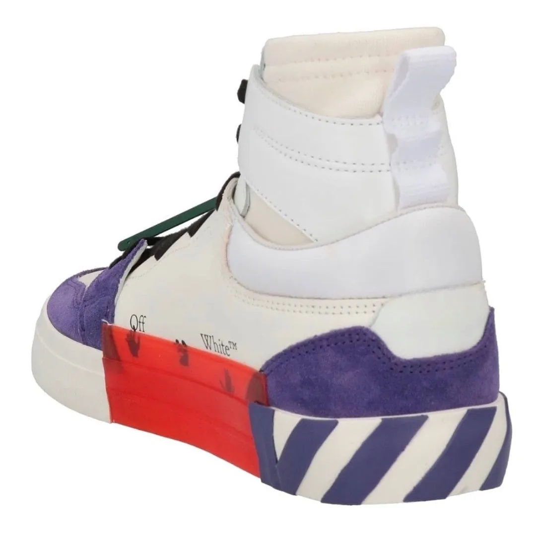 Off White High Top Vulcanized Leather White Sneaker