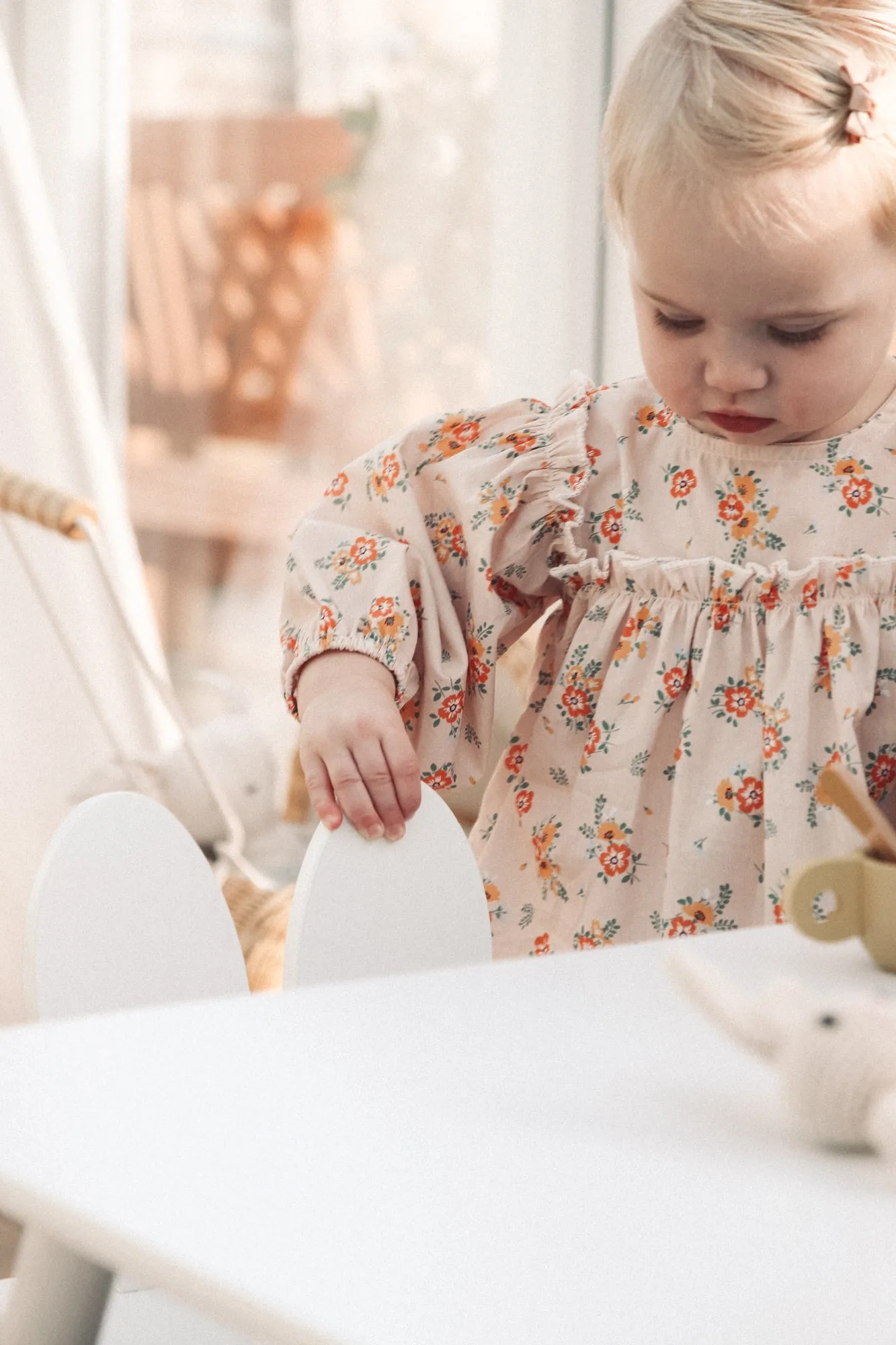 Orange/Green Floral Top & Bloomer Set