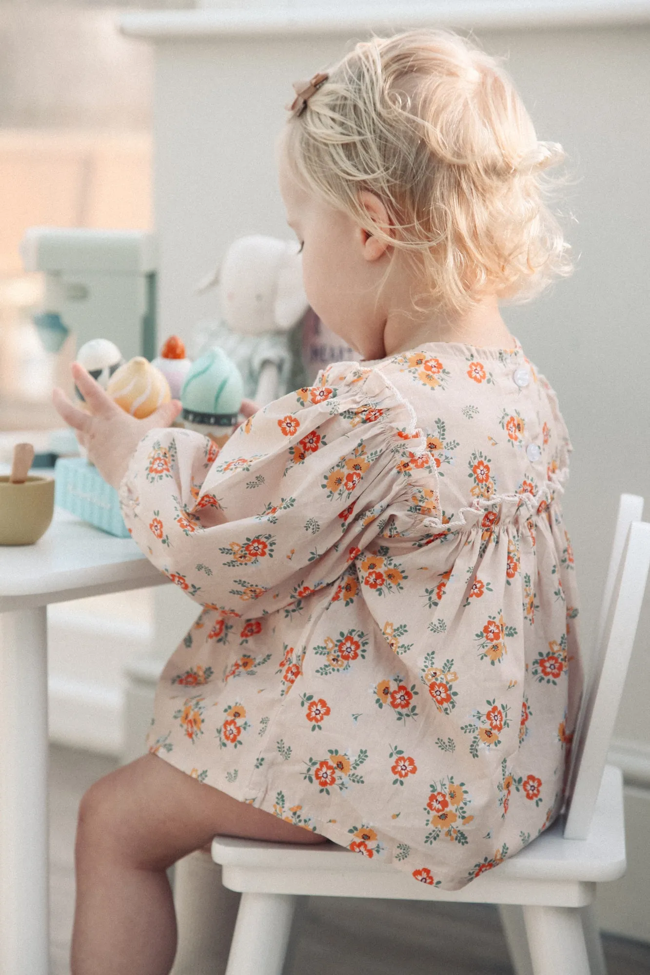 Orange/Green Floral Top & Bloomer Set