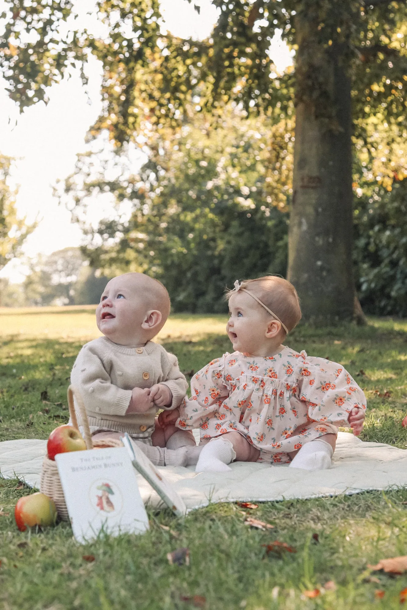 Orange/Green Floral Top & Bloomer Set