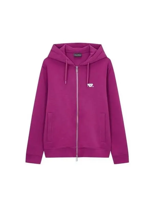 Overseas station season big chance 8 18 men s face embroidery soft hooded zip up royal purple 270987