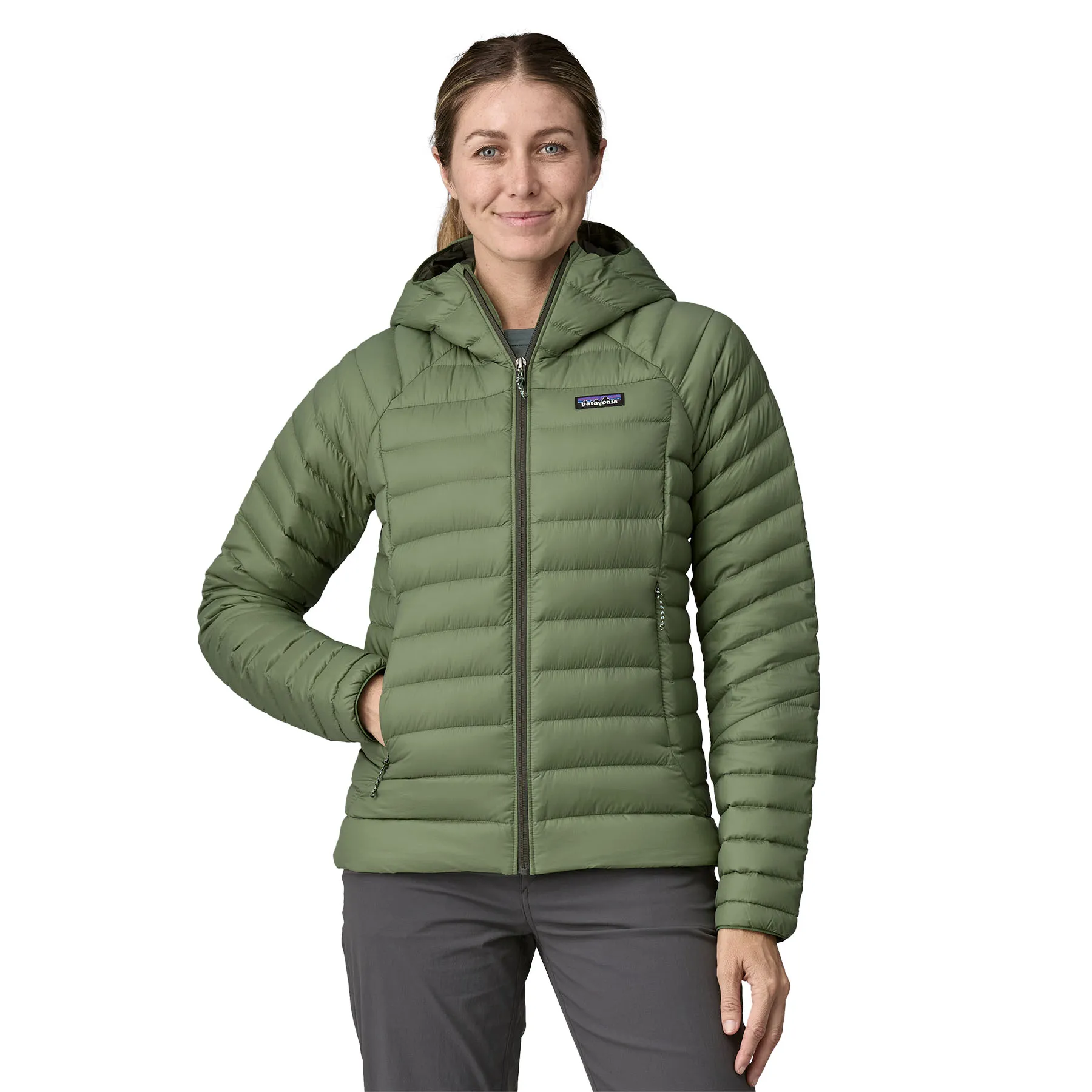 Patagonia Women's Down Sweater Hoody Terrain Green | Buy Patagonia Women's Down Sweater Hoody Terrain Green here | Out