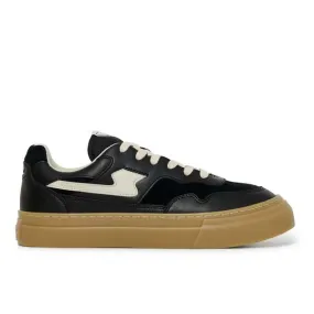 Pearl S Strike Leather Mix Sneaker - Black/Gum