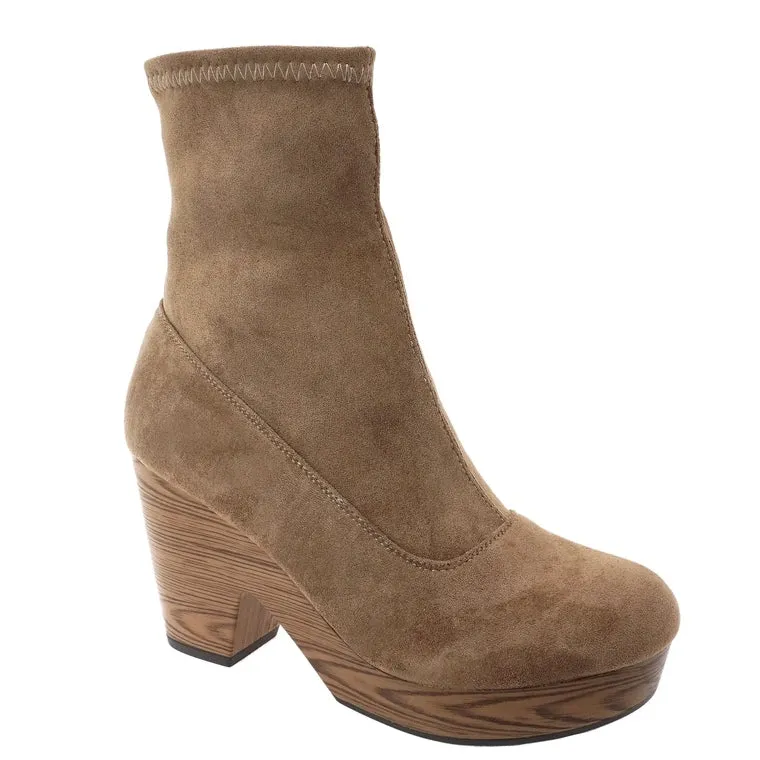 Pierre Dumas Women's Ponce-3 Block Heel Bootie Taupe