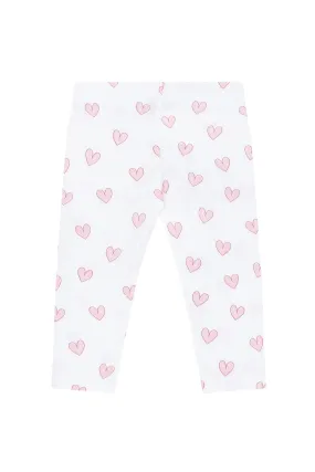 Pink Heart Print Pima Leggings