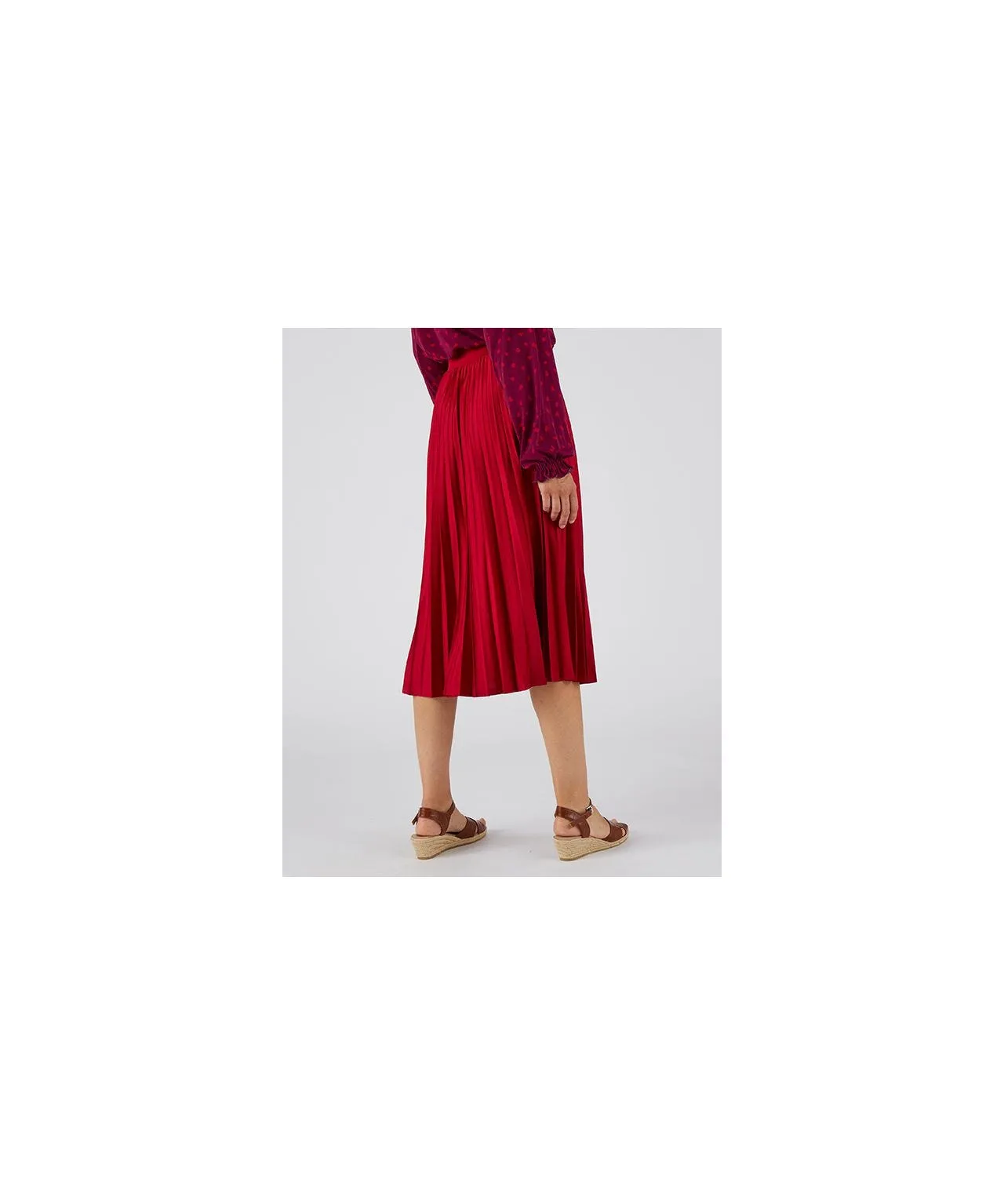 Pleated Jersey Skirt