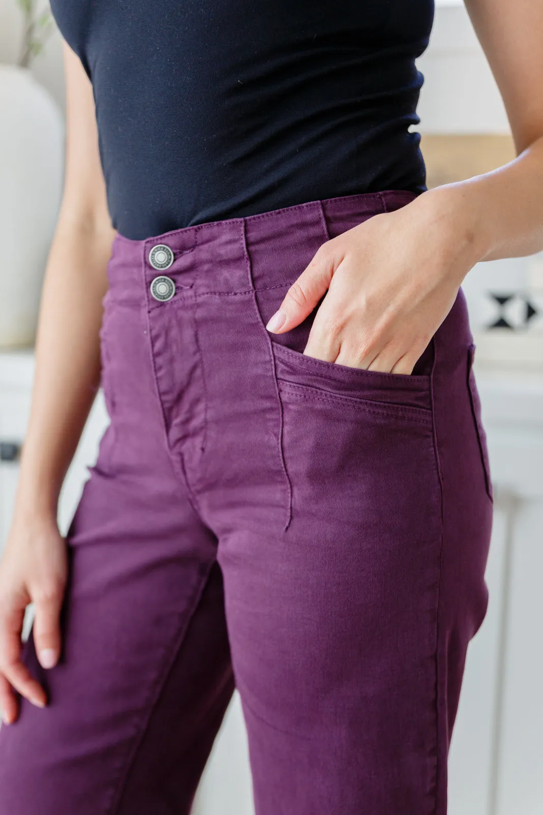 Plum High Rise Wide Leg Jeans