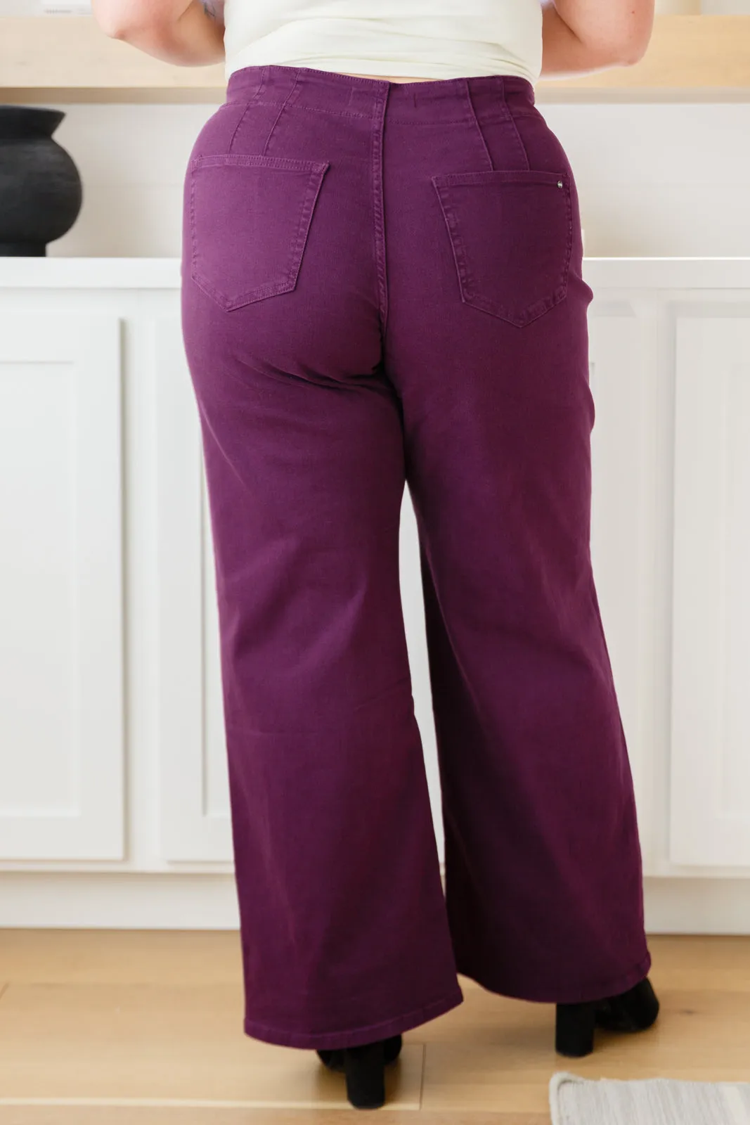 Plum High Rise Wide Leg Jeans