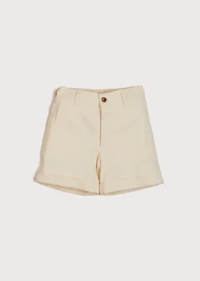 Pocket Detail Shorts With Turn-Ups in Beige (4-10yrs)