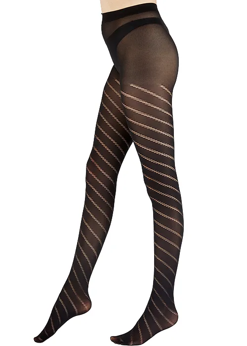 Pretty Polly Spiral Black Tights ()