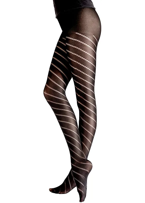 Pretty Polly Spiral Black Tights ()