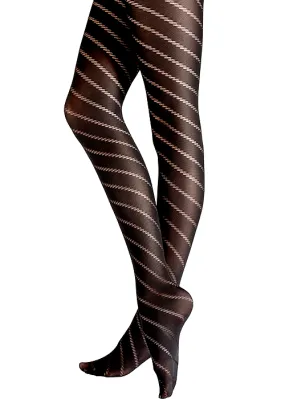 Pretty Polly Spiral Black Tights ()