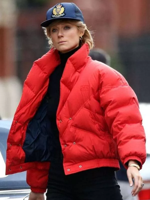 Princess Diana Red Puffer Jacket - William Jacket