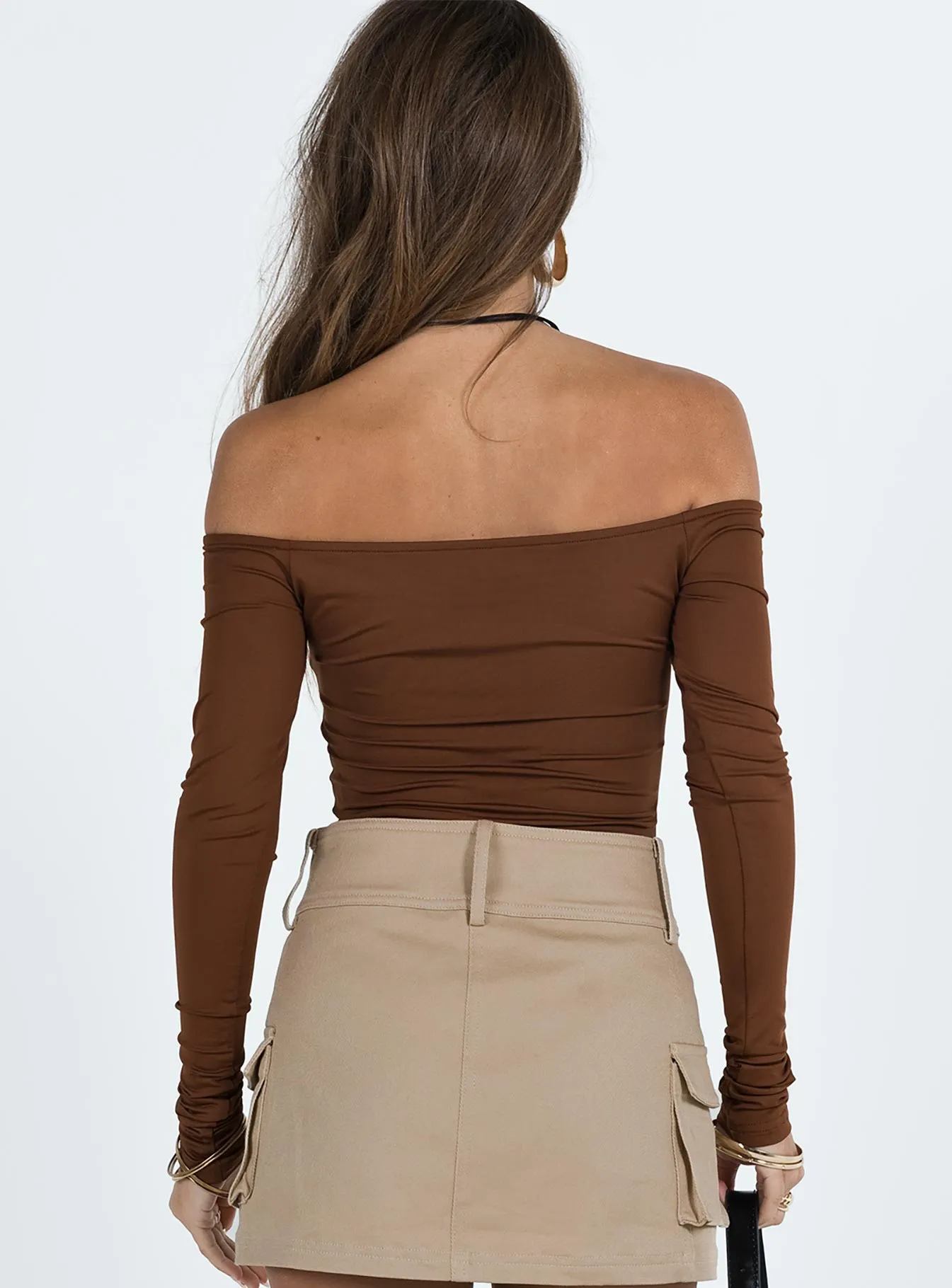 Randee Long Sleeve Bodysuit Brown