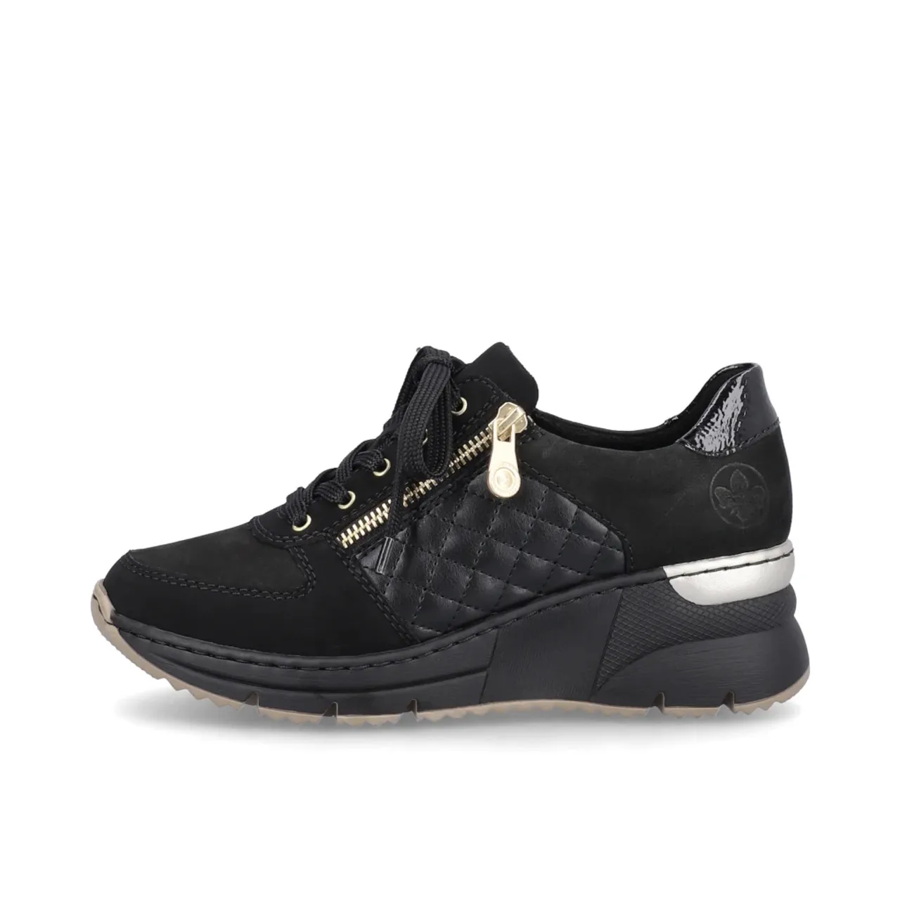 Rieker N6314-00 Black Wedge Sneaker