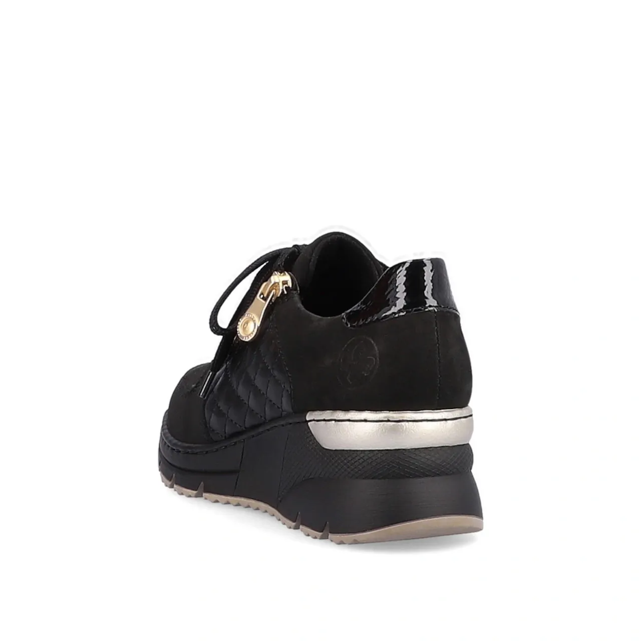 Rieker N6314-00 Black Wedge Sneaker