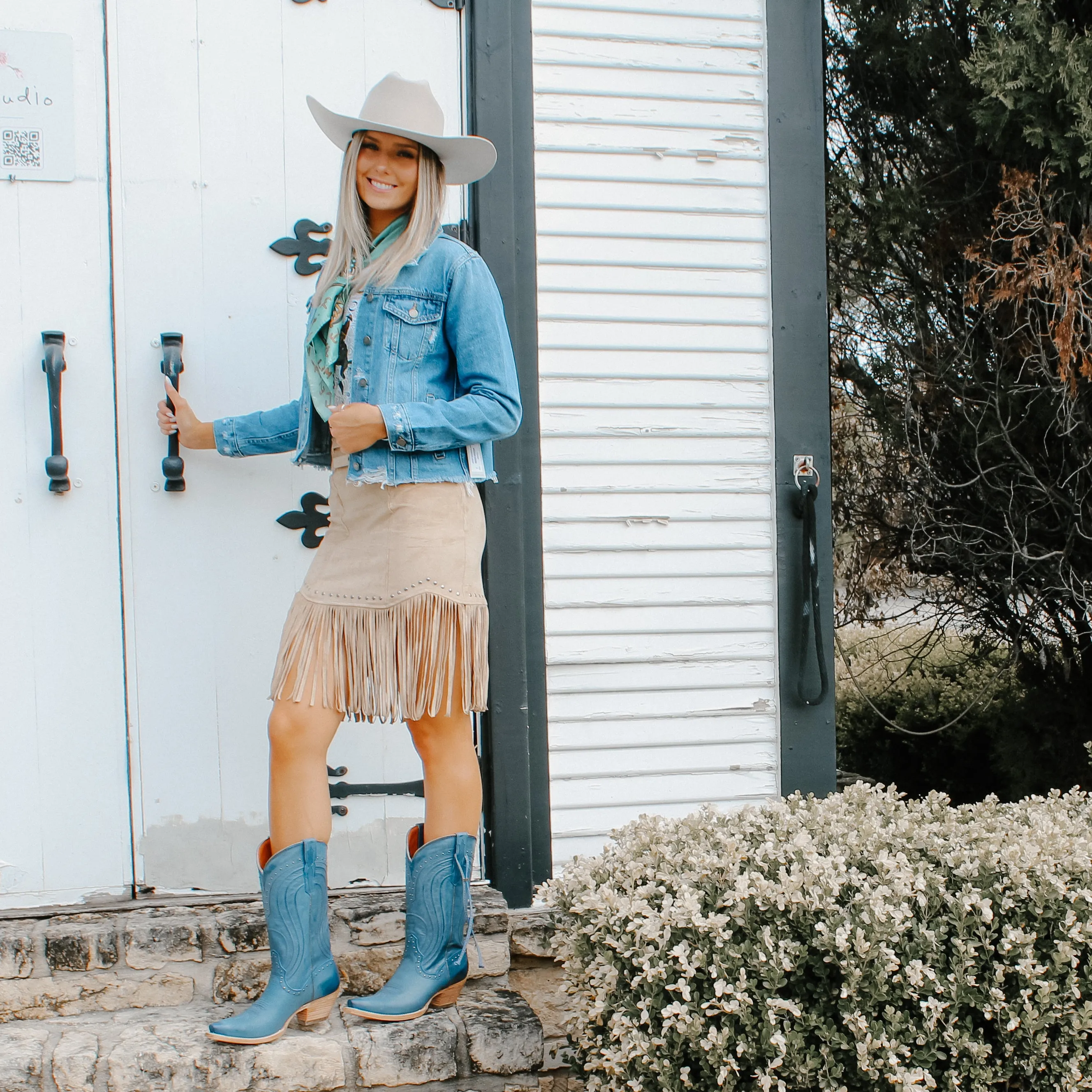 Rock&Roll Studded Fringe Skirt