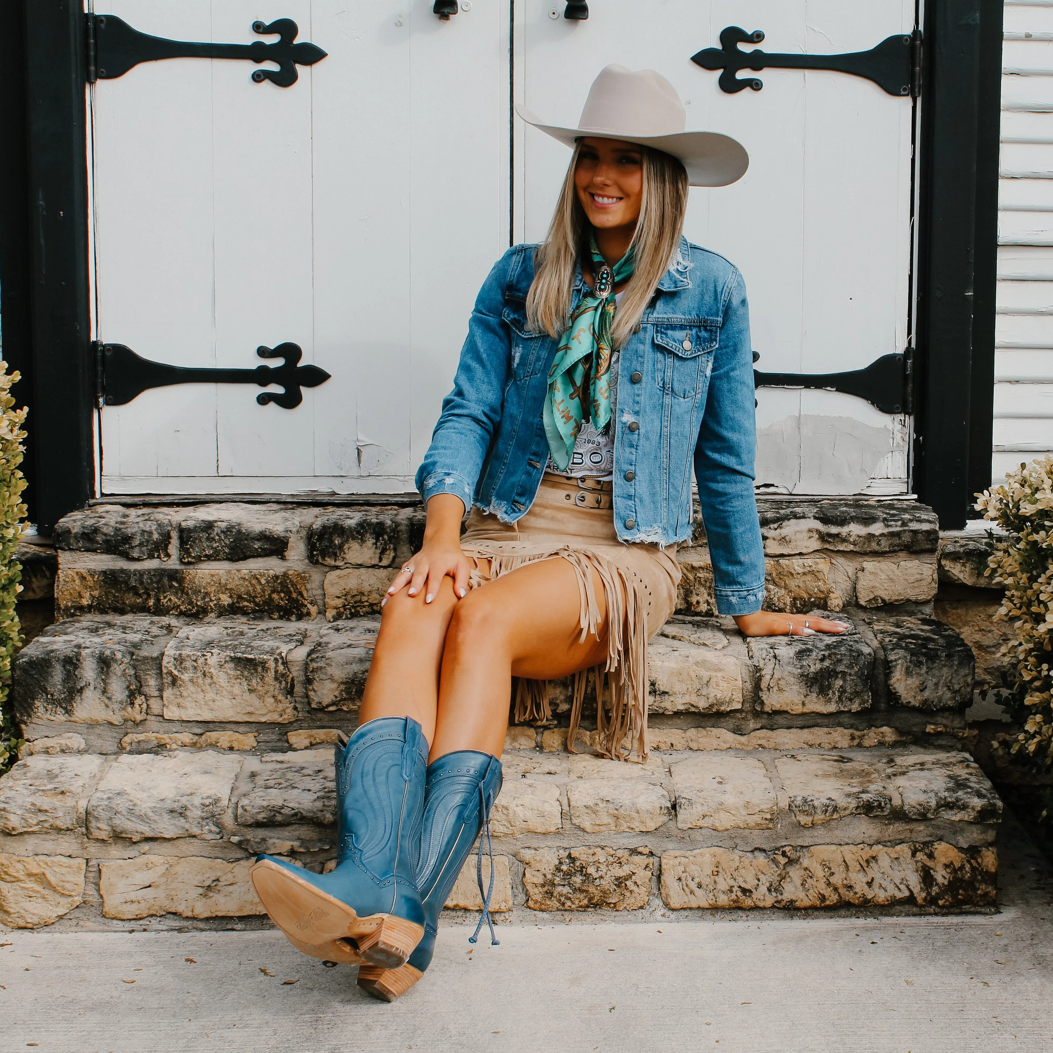 Rock&Roll Studded Fringe Skirt