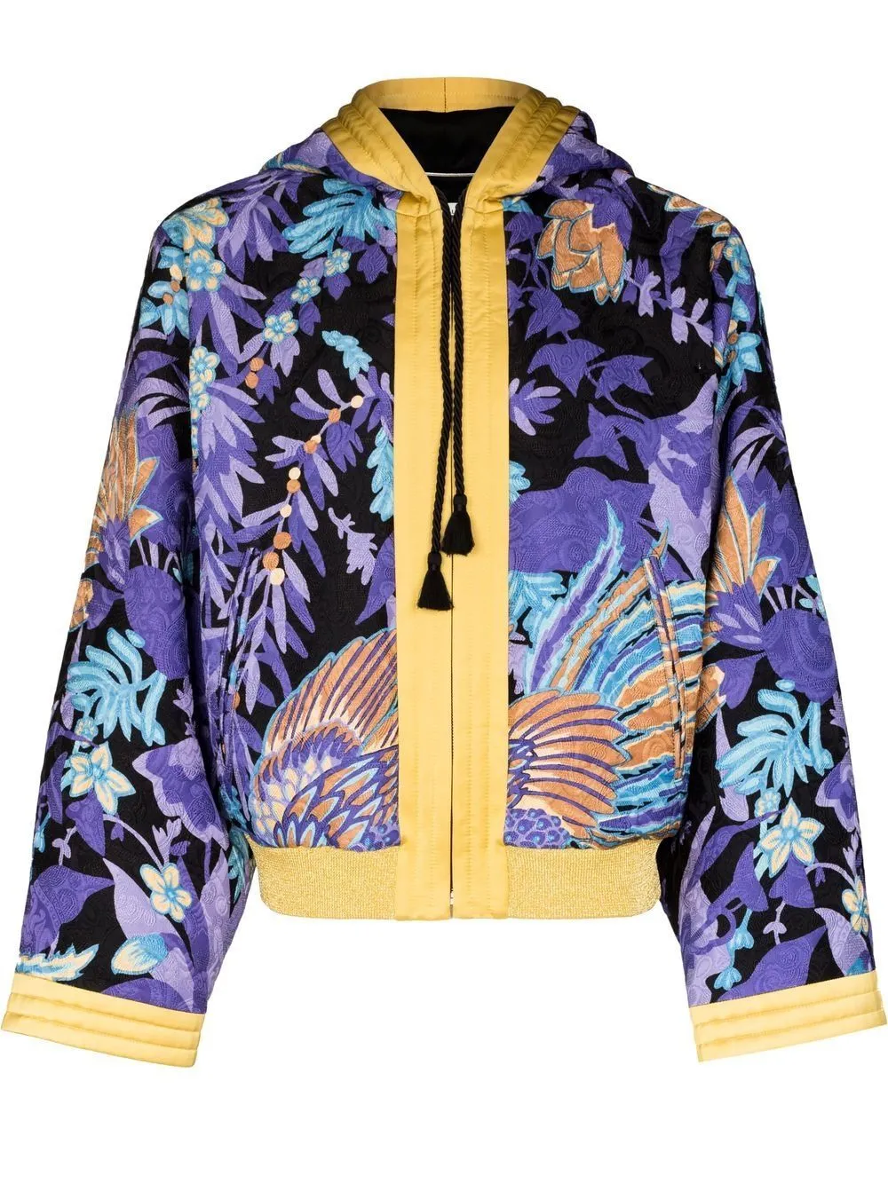 SAINT LAURENT Men's Multicolor Hooded Kimono Jacket for SS22