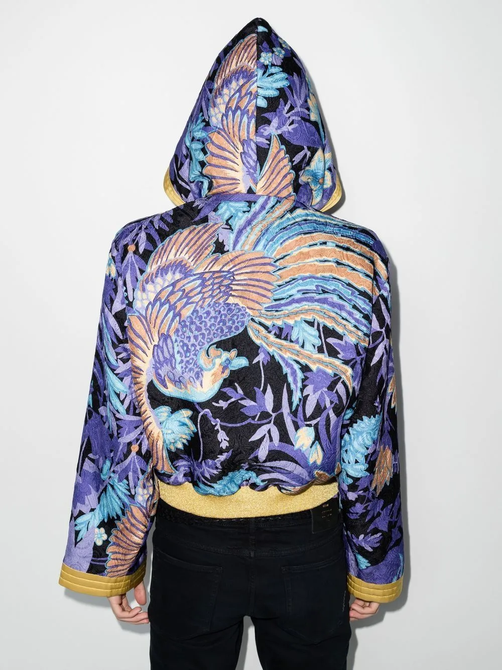 SAINT LAURENT Men's Multicolor Hooded Kimono Jacket for SS22